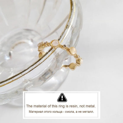 Luxury Gold Color Pearl Zircon Rings for Woman - BestShop