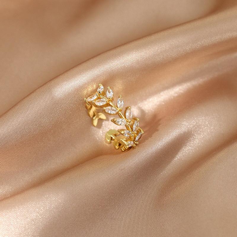 Luxury Gold Color Pearl Zircon Rings for Woman - BestShop
