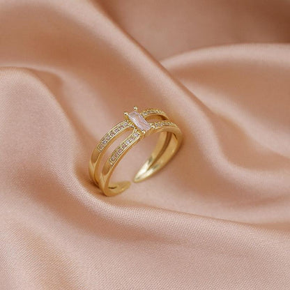 Luxury Gold Color Pearl Zircon Rings for Woman - BestShop
