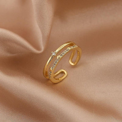 Luxury Gold Color Pearl Zircon Rings for Woman - BestShop