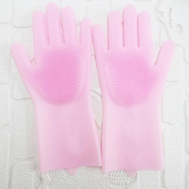 Magic Silicone Dish Washing Scrub Gloves - BestShop