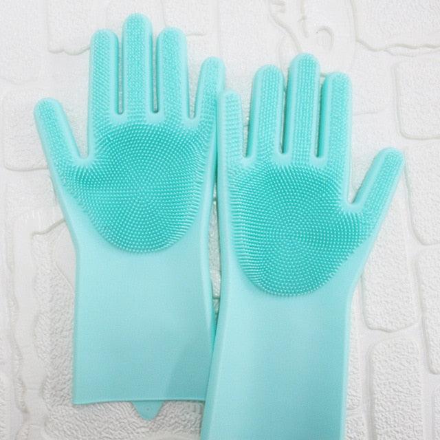 Magic Silicone Dish Washing Scrub Gloves - BestShop