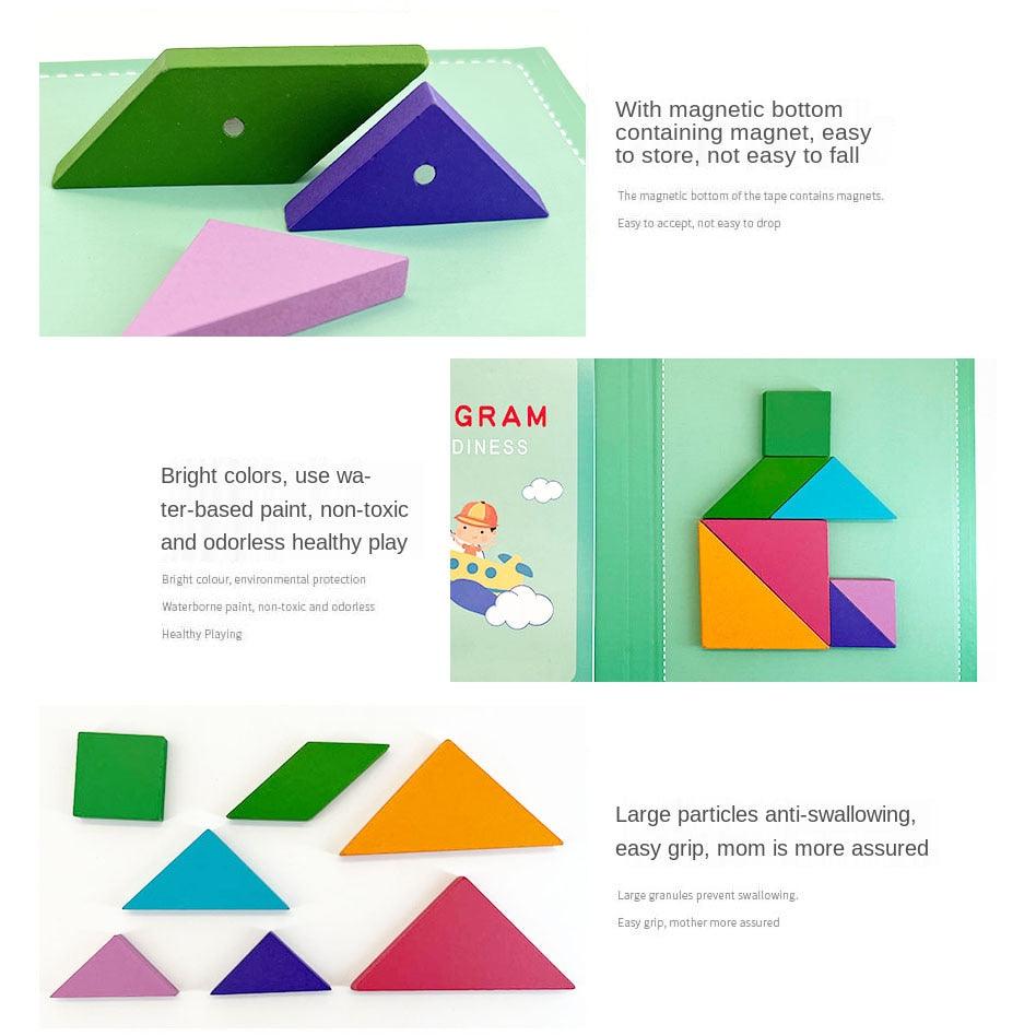 Magnetic 3D Puzzle Geometric Shapes Wooden Toys - BestShop