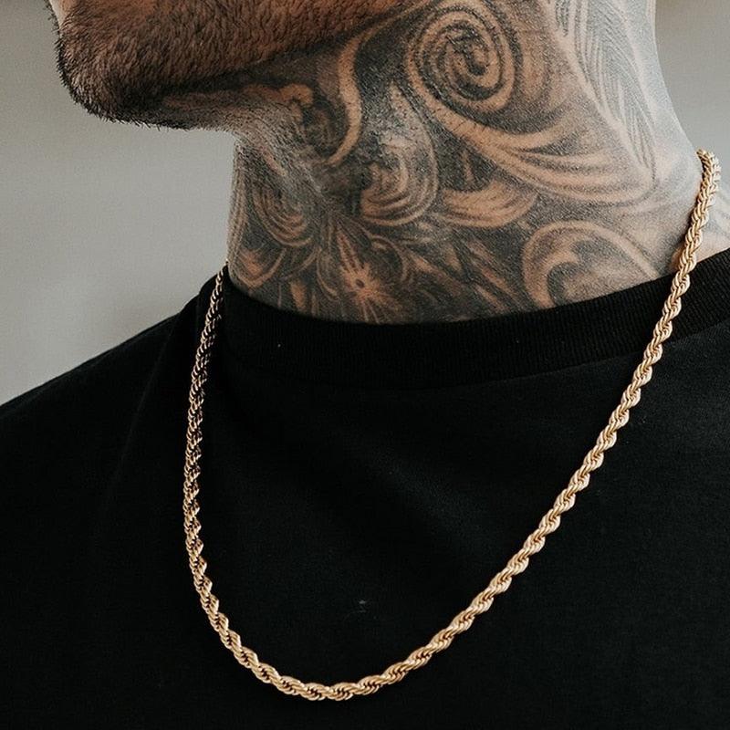 Neckale Rope Men Stainless Steel Ropes Long Necklace – BestShop