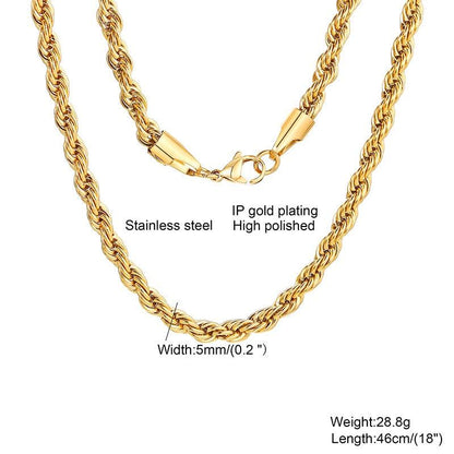 Men Stainless Steel Ropes Long Necklace - BestShop