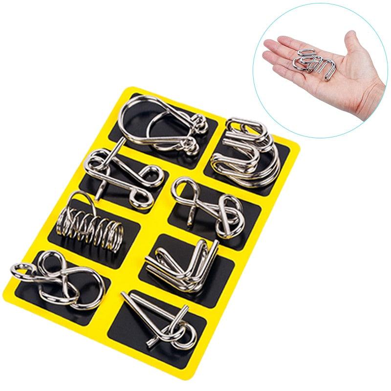 Metal Montessori Puzzle Wire IQ Mind Brain Teaser 8pcs - BestShop
