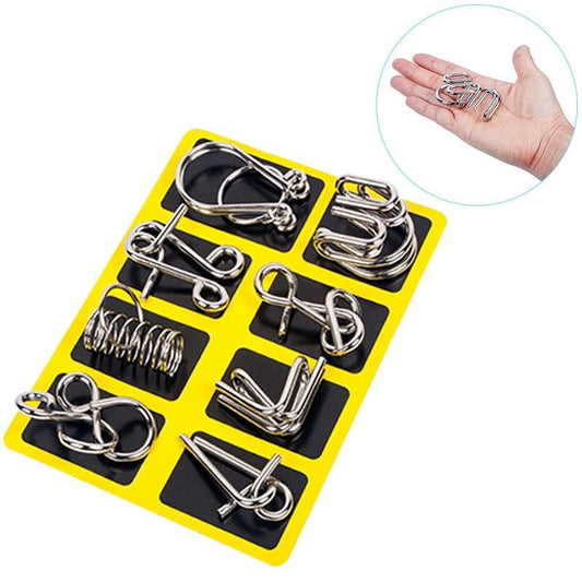Metal Montessori Puzzle Wire IQ Mind Brain Teaser 8pcs - BestShop