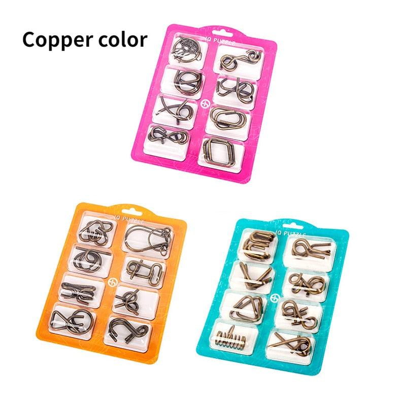 Metal Montessori Puzzle Wire IQ Mind Brain Teaser 8pcs - BestShop