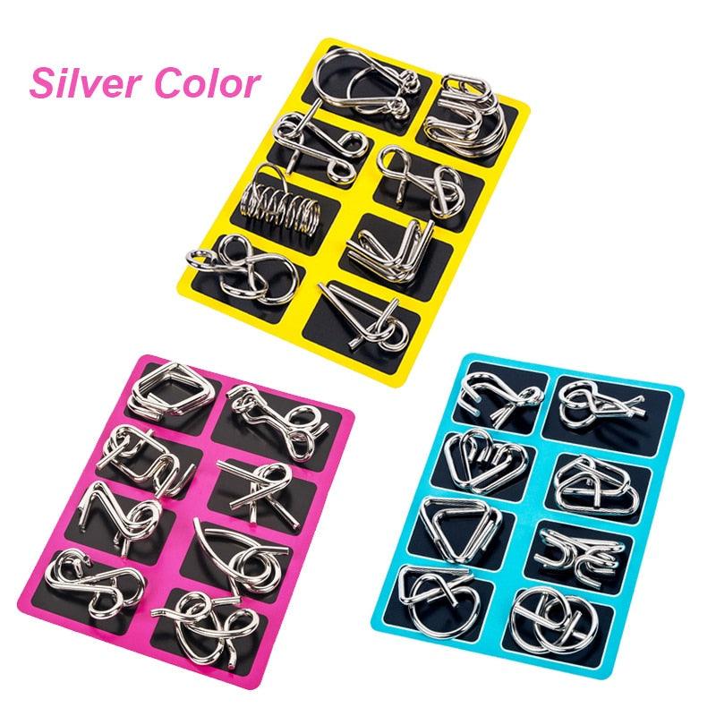 Metal Montessori Puzzle Wire IQ Mind Brain Teaser 8pcs - BestShop