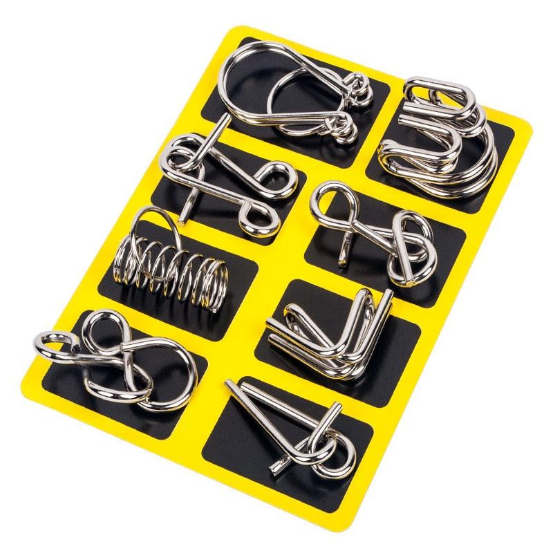 Metal Montessori Puzzle Wire IQ Mind Brain Teaser 8pcs - BestShop