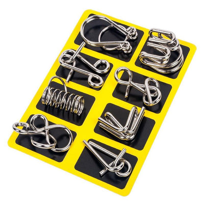 Metal Montessori Puzzle Wire IQ Mind Brain Teaser 8pcs - BestShop