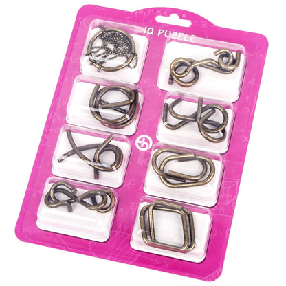 Metal Montessori Puzzle Wire IQ Mind Brain Teaser 8pcs - BestShop