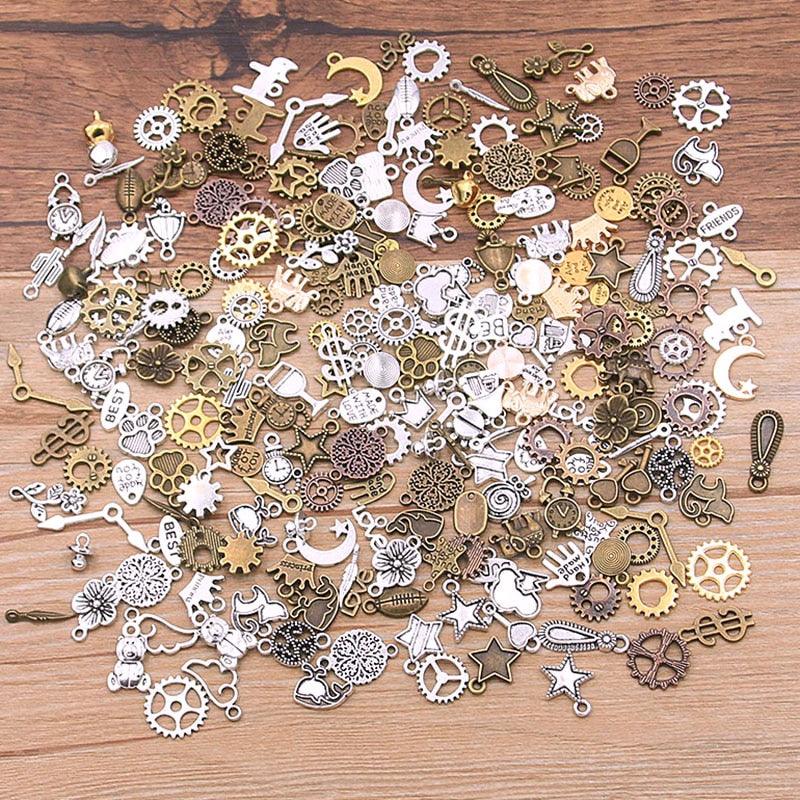 Mix Color Random Alloy Animal Plant Heart Star Charm 40 PCs - BestShop