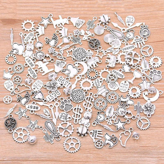Mix Color Random Alloy Animal Plant Heart Star Charm 40 PCs - BestShop