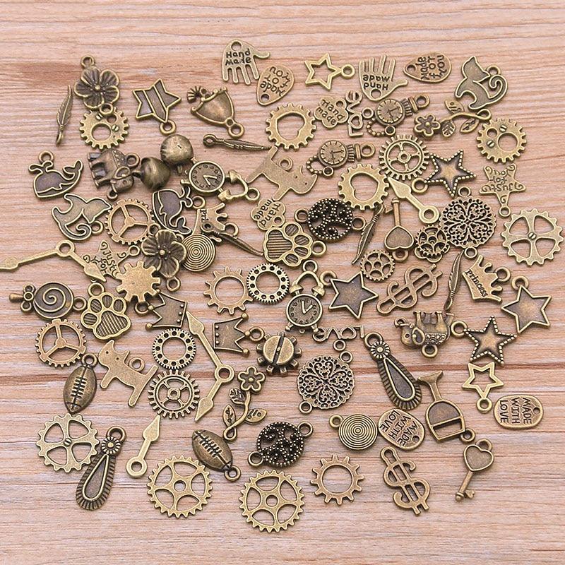 Mix Color Random Alloy Animal Plant Heart Star Charm 40 PCs - BestShop