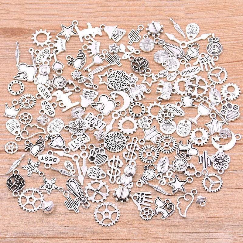 Mix Color Random Alloy Animal Plant Heart Star Charm 40 PCs - BestShop