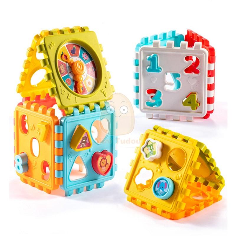 Montessori Game Baby Activity Cube Shape Match Sorter Box - BestShop