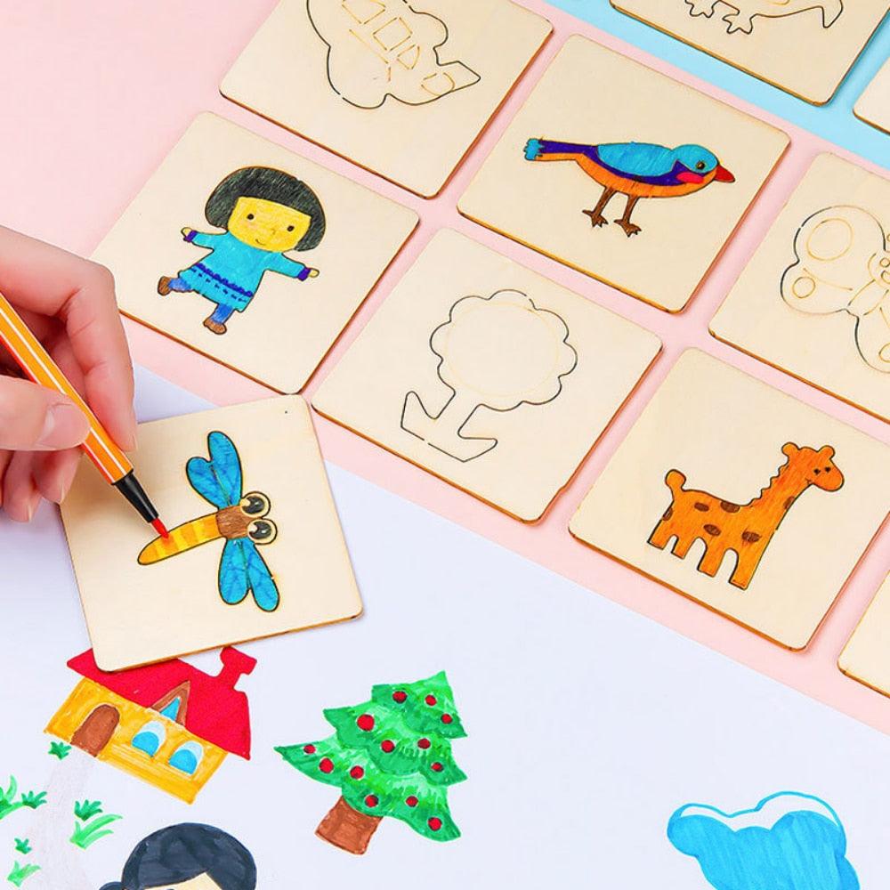 Montessori Kids Toys Drawing Toys Wooden DIY Painting - BestShop