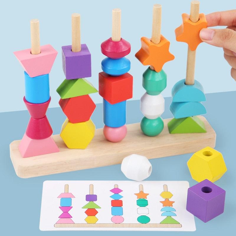 Montessori Wooden Toys Color Shape Matching Puzzle - BestShop