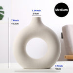 Load image into Gallery viewer, Nordic Vase Circular Hollow Ceramic Donuts Flower Pot - BestShop
