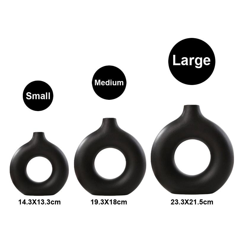 Nordic Vase Circular Hollow Ceramic Donuts Flower Pot - BestShop