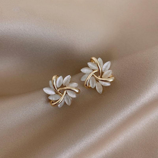 Opal Petal Circle Stud Earrings - BestShop