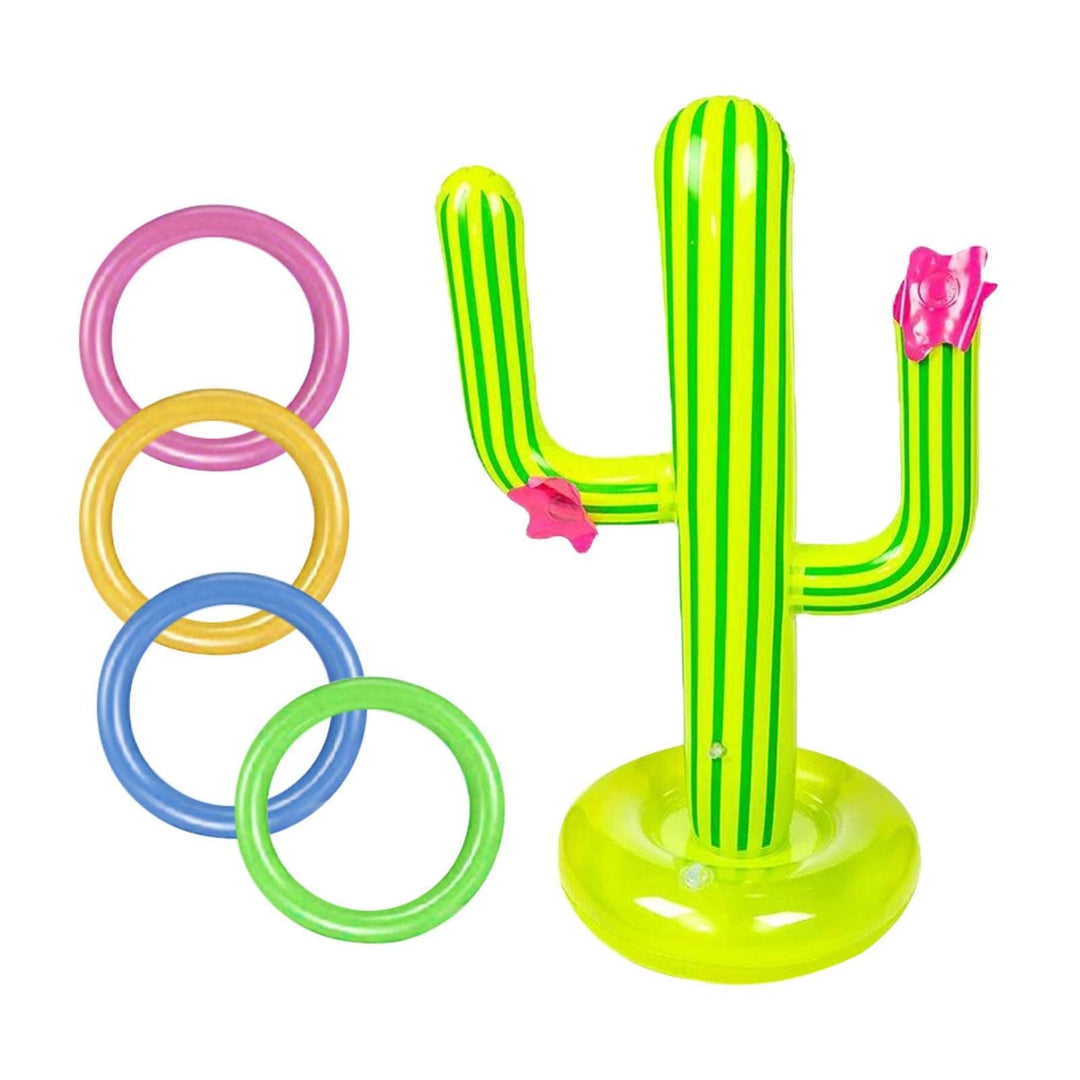 Outdoor Swimming Pool Inflatable Cactus Ring Toss Game Set - BestShop
