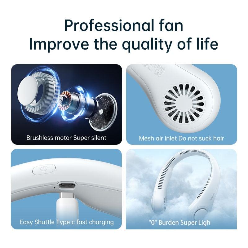 Portable Neck Fan USB Rechargeable Bladeless Fan - BestShop