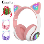 Load image into Gallery viewer, Qearfun Flash Light Cute Cat Ear Headphones - BestShop

