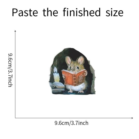 Realistic Mouse Hole Wall Stickers - BestShop