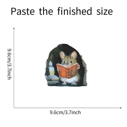 Realistic Mouse Hole Wall Stickers - BestShop