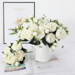 Load image into Gallery viewer, Rose White Peony Artificial Flowers Bouquet - BestShop