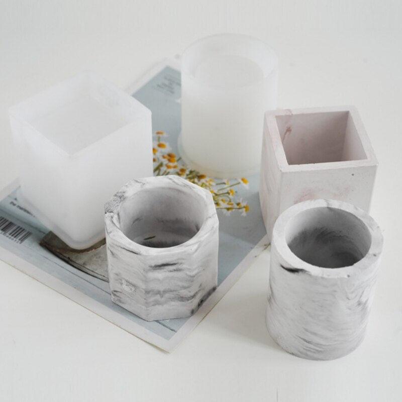 Round Concrete Planter Silicone Candle Making Mold Home Decoration - BestShop