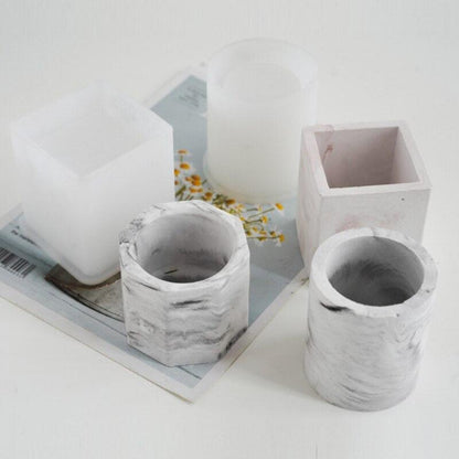 Round Concrete Planter Silicone Candle Making Mold Home Decoration - BestShop