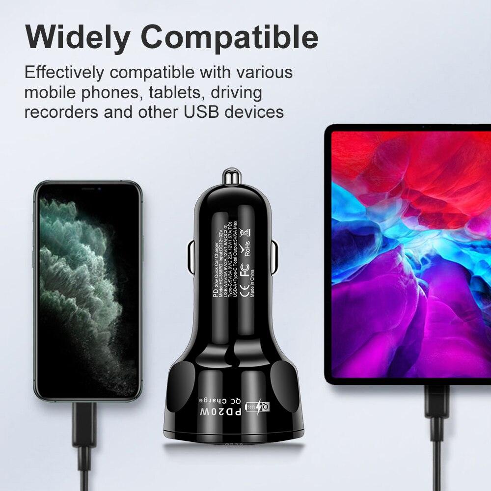Round Dual USB Type C PD QC3.0 Car Fast Charger - BestShop