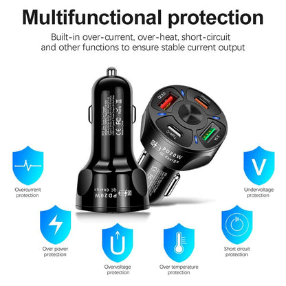 Round Dual USB Type C PD QC3.0 Car Fast Charger - BestShop