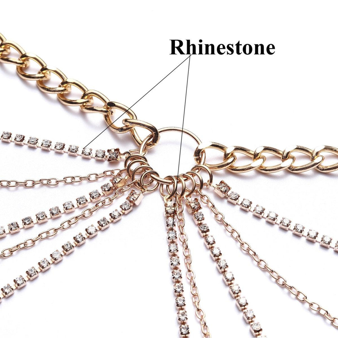 Sexy Waist Chain Layered Rhinestone Belly Body Chain - BestShop