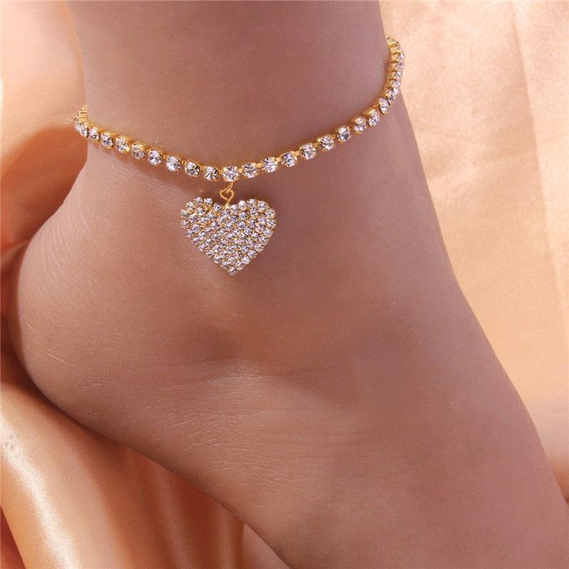 Shiny Cubic Zirconia Chain Anklets for Women - BestShop