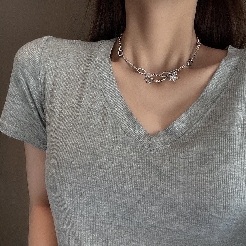 Shiny Star Choker Y2K Style - BestShop