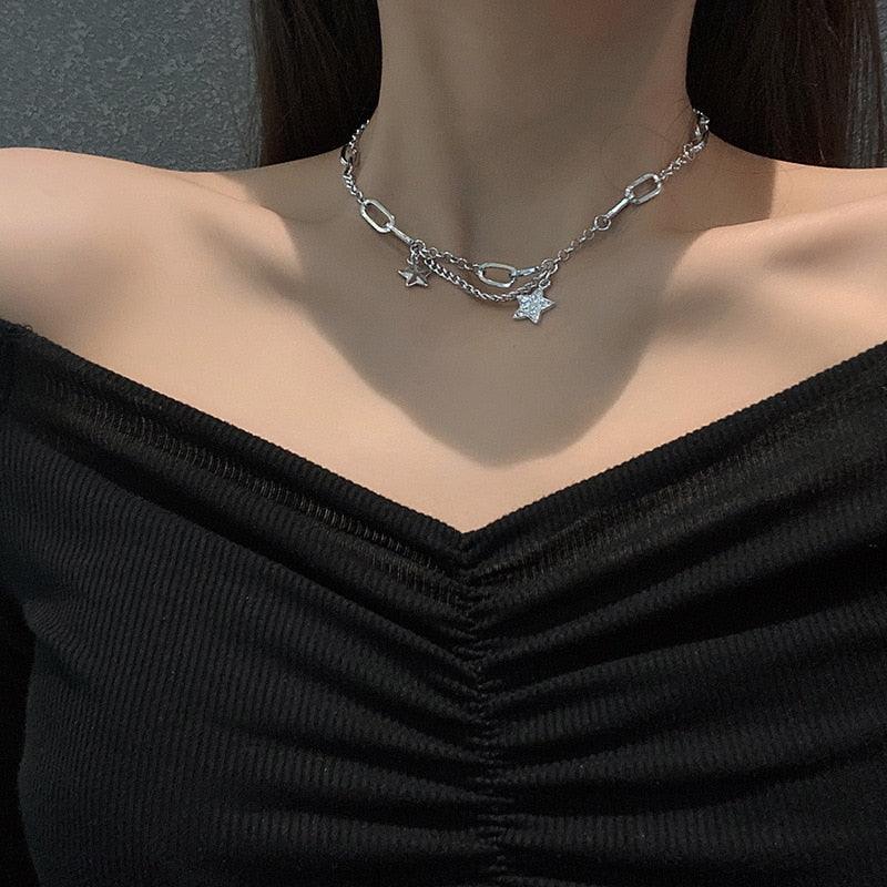 Shiny Star Choker Y2K Style - BestShop