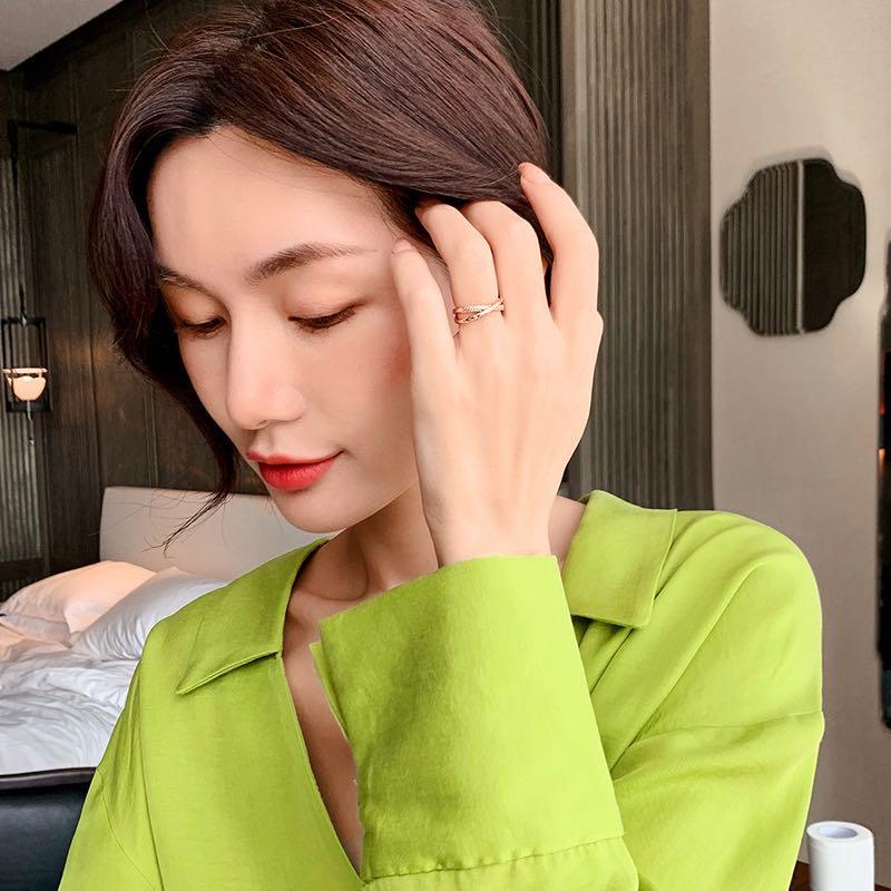 Simple Light Luxury Cross Zircon Ring - BestShop