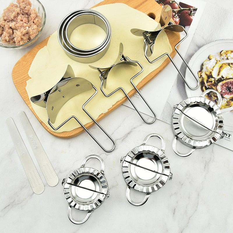 Stainless Steel Dumpling Maker Kitchen DIY Dumpling Mold and Dough Press Cutter Pie Ravioli Stuffing Press and Dumpling Peeler - BestShop