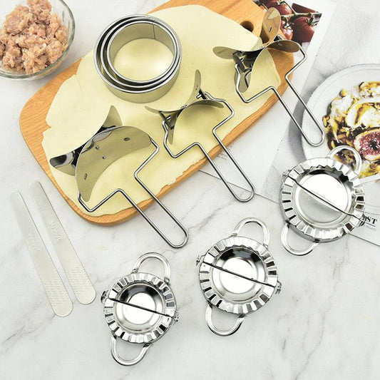 Stainless Steel Dumpling Maker Kitchen DIY Dumpling Mold and Dough Press Cutter Pie Ravioli Stuffing Press and Dumpling Peeler - BestShop