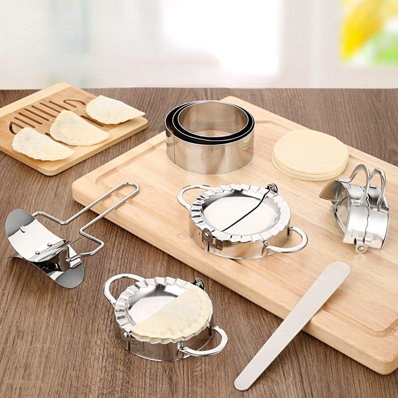 Stainless Steel Dumpling Maker Kitchen DIY Dumpling Mold and Dough Press Cutter Pie Ravioli Stuffing Press and Dumpling Peeler - BestShop