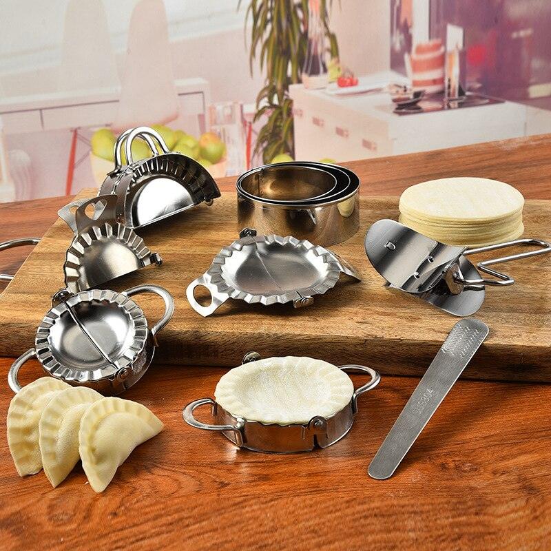 Stainless Steel Dumpling Maker Kitchen DIY Dumpling Mold and Dough Press Cutter Pie Ravioli Stuffing Press and Dumpling Peeler - BestShop