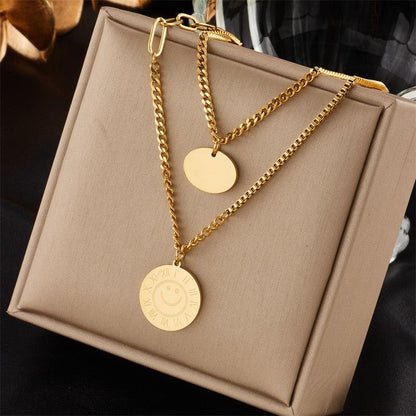 Stainless Steel Geometry Star Moon Butterfly Pendant Necklace - BestShop