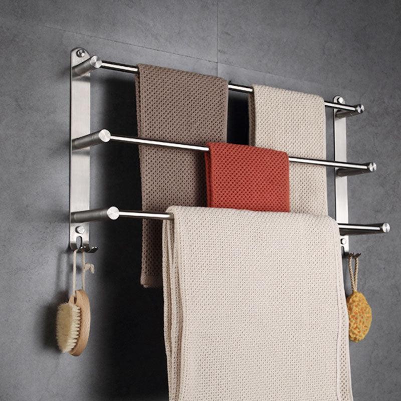 Stainless Steel Towel Rack with Hooks Wall Mounted - BestShop