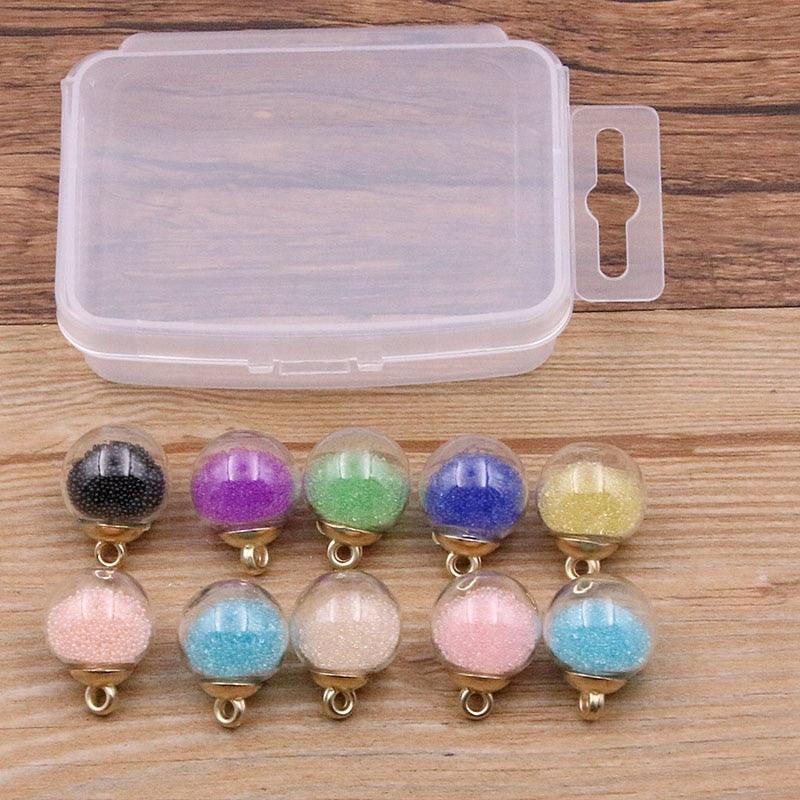 Styles Mix Glass Bottles Milk Tea Cup Ball Earring Charms 10 PCs - BestShop