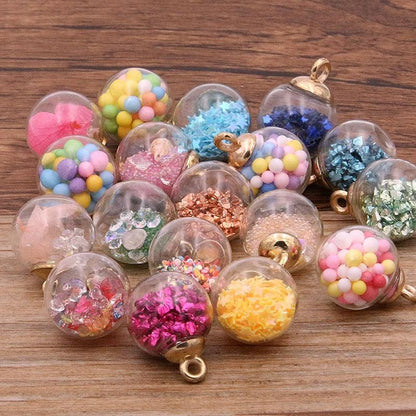 Styles Mix Glass Bottles Milk Tea Cup Ball Earring Charms 10 PCs - BestShop