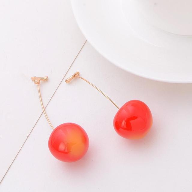 Sweet Cherry Acrylic Geometric Drop Earrings - BestShop